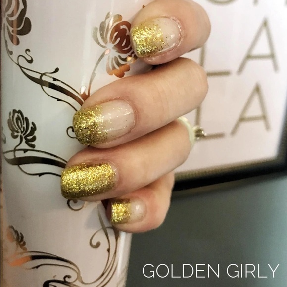 *Retired* Color Street: Golden Girly | Gold Metallic Glitter Dipped Party Yellow - Picture 7 of 14